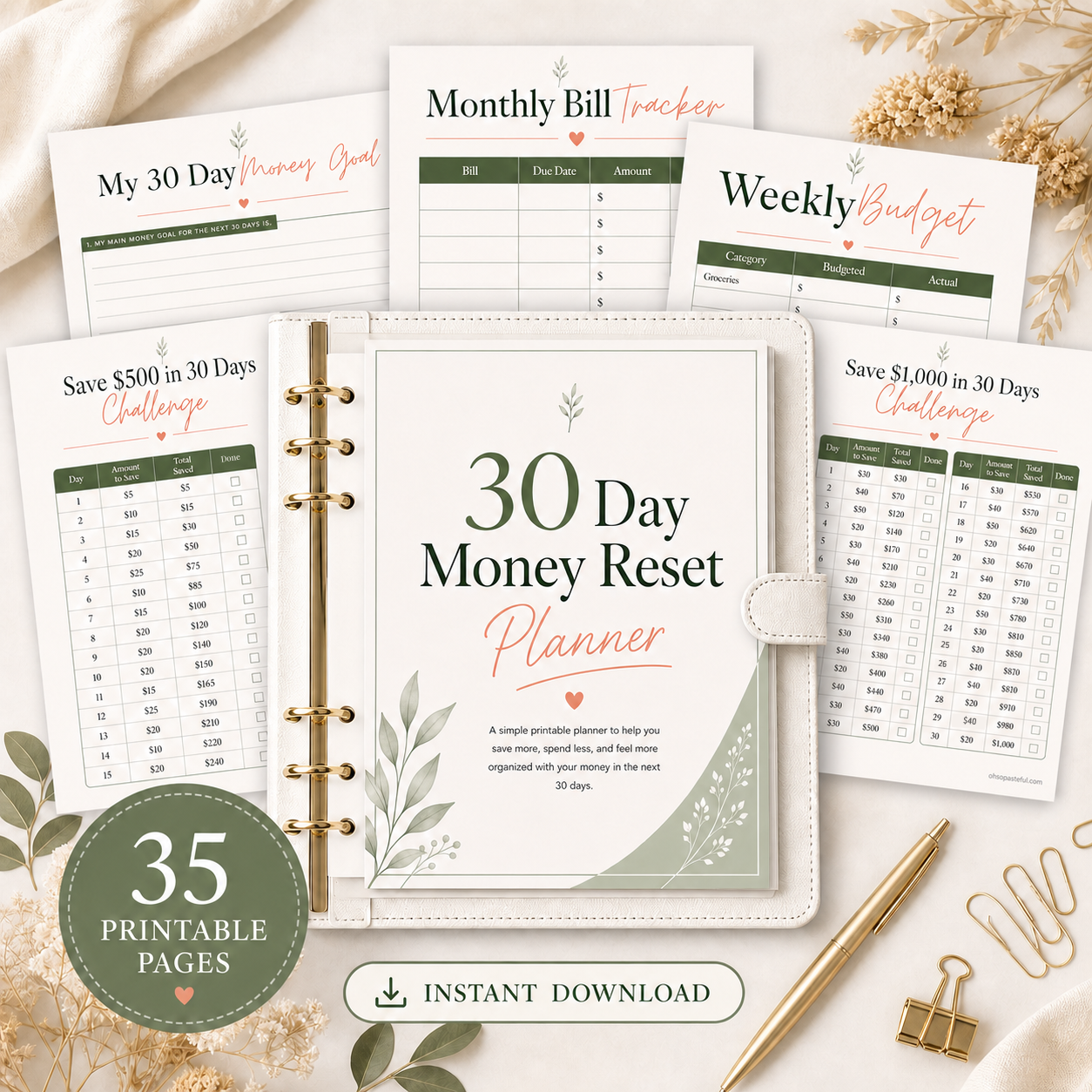 30 Day Money Reset Planner