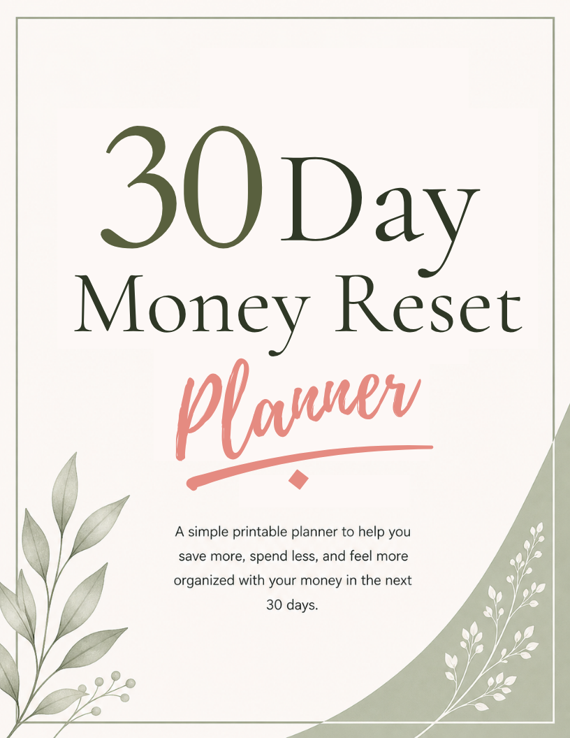 30 Day Money Reset Planner Cover